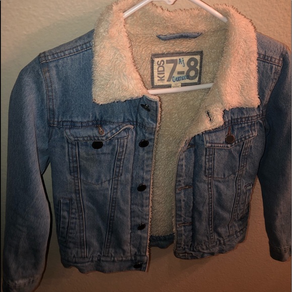 Boys cotton on kids jean jacket Sherpa lined